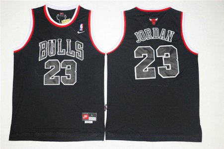 Maillot De Basket Chicago Bulls Michael Jordan 23 Engrener Noir Noir Character